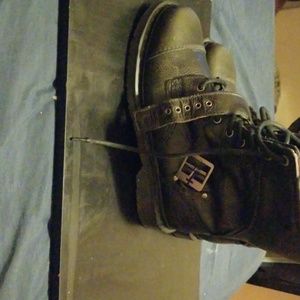 Brand New - Vintage mens lace up buckle belt boots